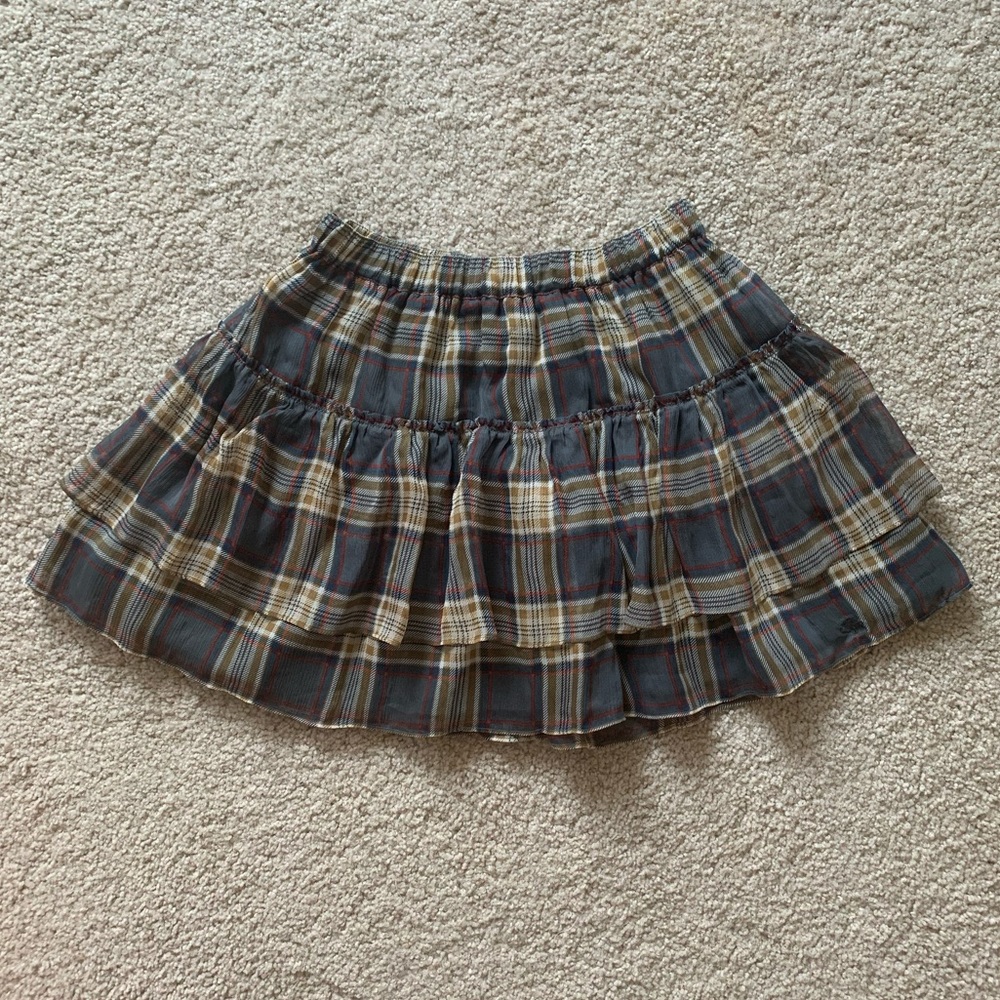 Abercrombie & Fitch plaid silk mini skirt size xs